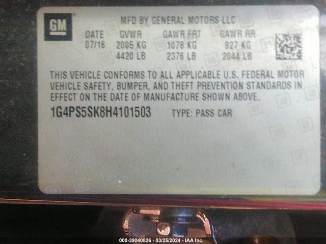 1G4PS5SK8H4101503 Buick Verano Leather Group