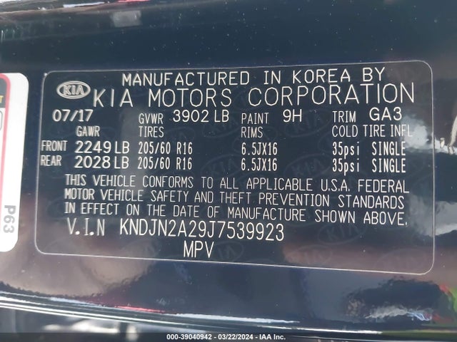 KIA Soul 2018 KNDJN2A29J7539923 Image 9