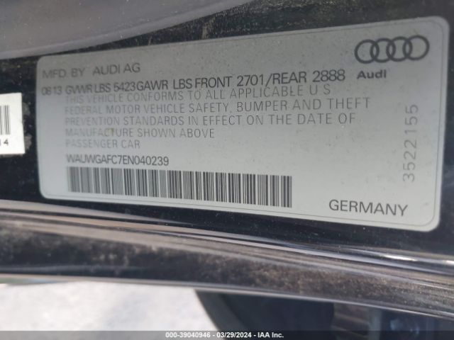 WAUWGAFC7EN040239 Audi A7 3.0t Premium Plus