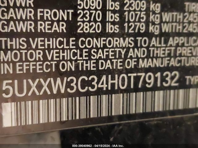 5UXXW3C34H0T79132 BMW X4 Xdrive28i