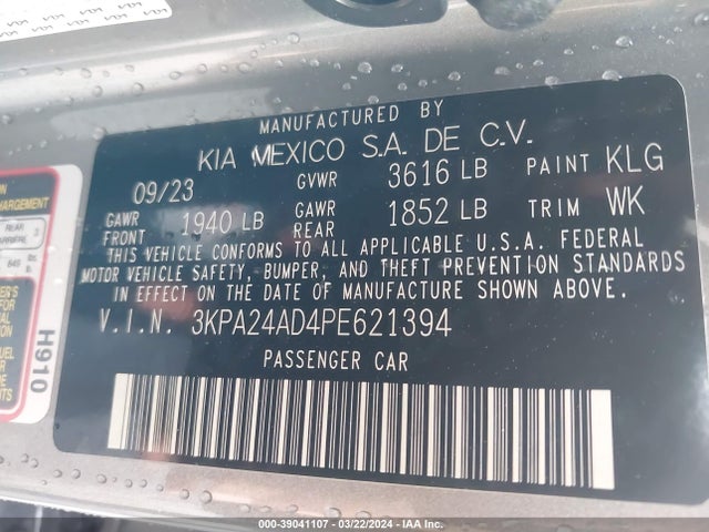 KIA RIO S 2023 3KPA24AD4PE621394 Image 9