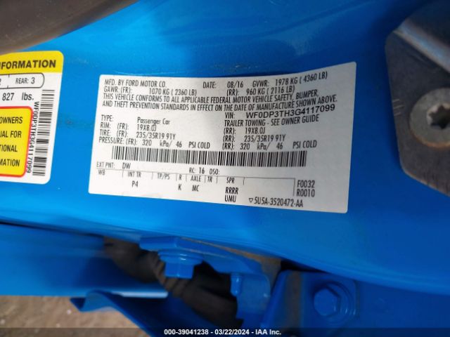 WF0DP3TH3G4117099 Ford FOCUS RS