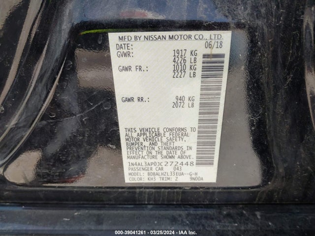 Nissan Altima 2.5 Sr 2018 1N4AL3AP0JC272448 Image 9