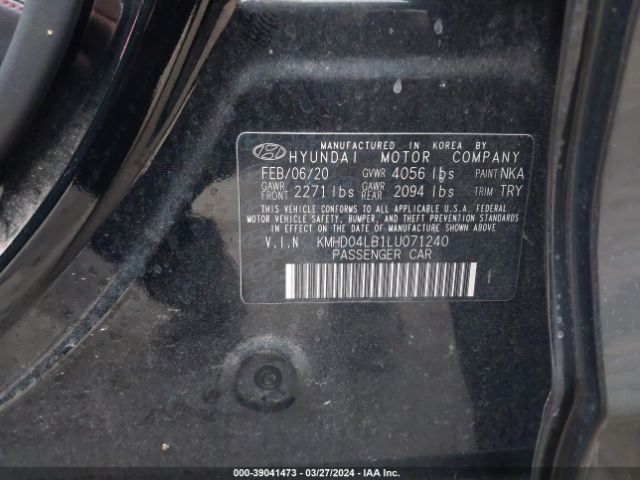 KMHD04LB1LU071240 Hyundai Elantra Sport