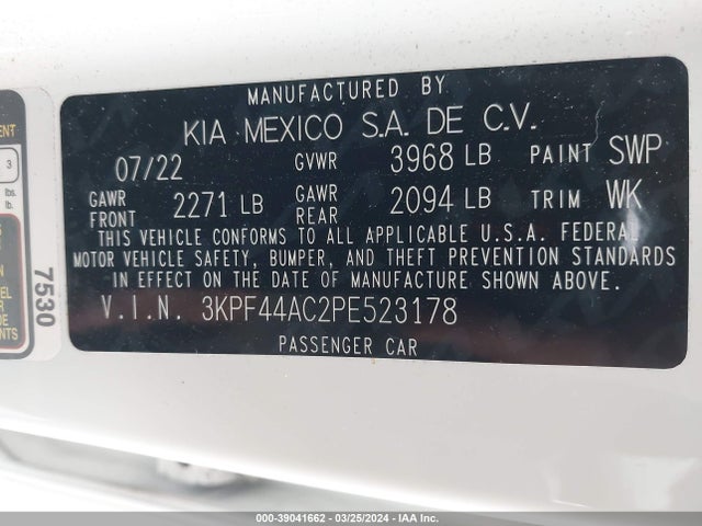 KIA FORTE GT 2023 3KPF44AC2PE523178 Image 9