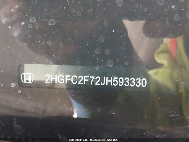Honda CIVIC EX 2018 2HGFC2F72JH593330 Image 17