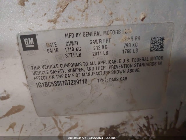 Chevrolet Cruze Ls Auto 2016 1G1BC5SM7G7259110 Image 9
