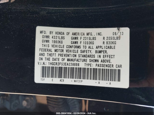 Honda Accord Sport 2014 1HGCR2F53EA038696 Image 9