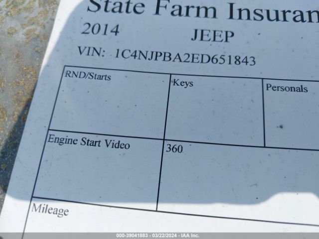1C4NJPBA2ED651843 Jeep Patriot Sport