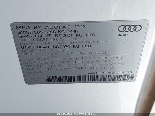 Audi Q5 2.0t Premium 2014 WA1LFAFP6EA044425 Image 9