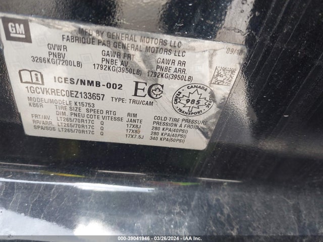Chevrolet Silverado 1500 1lt/2lt 2014 1GCVKREC0EZ133657 Image 9