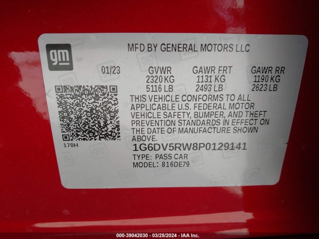 Cadillac Ct5-v V-series 2023 1G6DV5RW8P0129141 Image 9