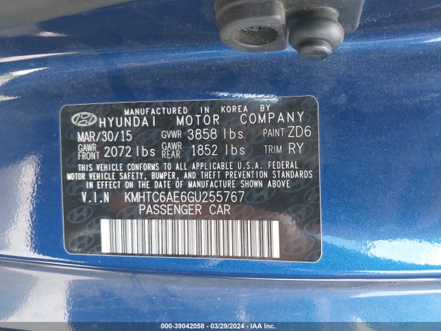 Hyundai Veloster Turbo 2016 KMHTC6AE6GU255767 Image 9