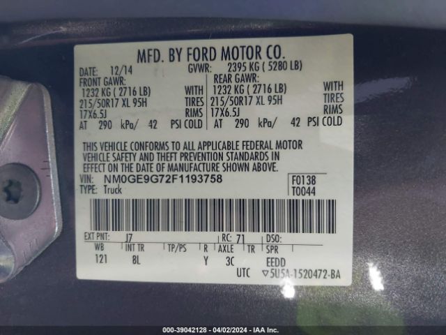 NM0GE9G72F1193758 Ford Transit Connect Titanium