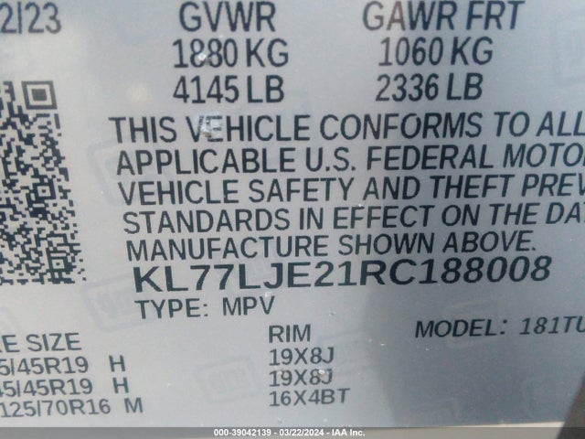Chevrolet Trax 2rs 2024 KL77LJE21RC188008 Image 9