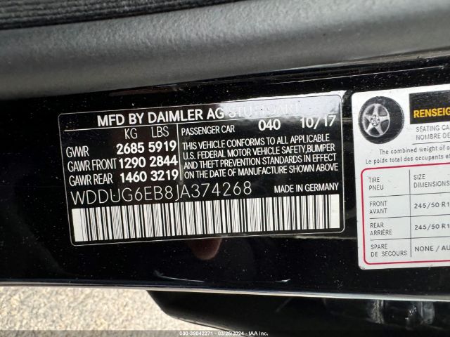 WDDUG6EB8JA374268 Mercedes-Benz S 450 4matic