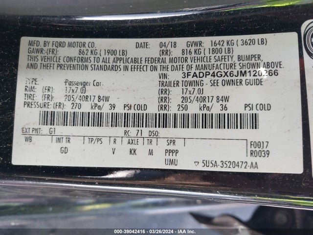 Ford FIESTA ST 2018 3FADP4GX6JM120266 Image 9