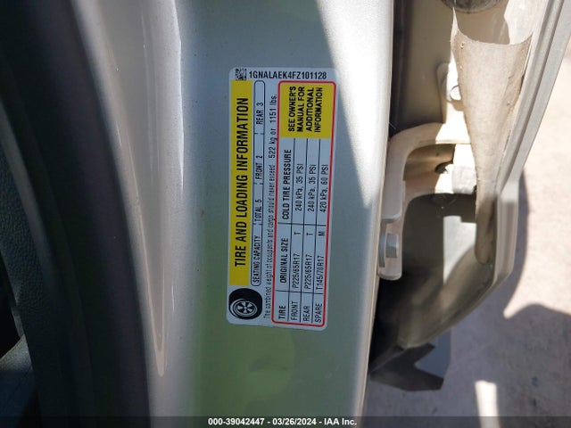 Chevrolet EQUINOX LS 2015 1GNALAEK4FZ101128 Image 9