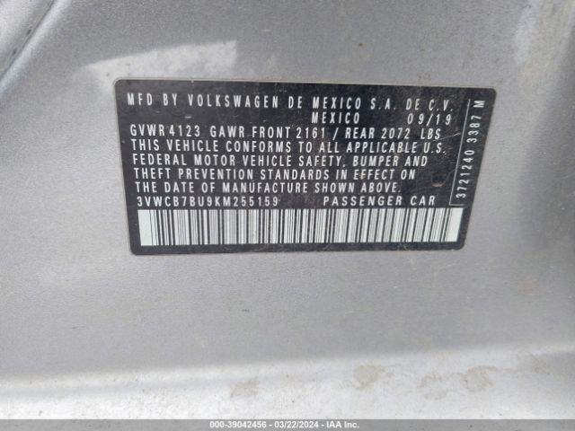 3VWCB7BU9KM255159 Volkswagen Jetta 1.4t R-line/1.4t S/1.4t Se