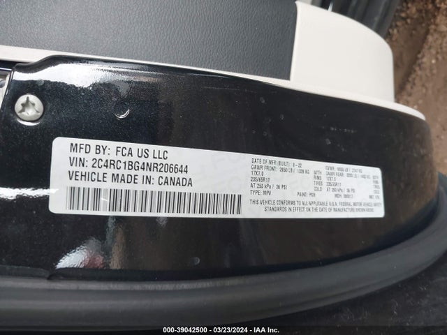 Chrysler Pacifica Touring L 2022 2C4RC1BG4NR206644 Image 9