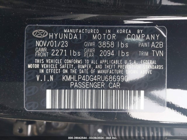 Hyundai Elantra Limited 2024 KMHLP4DG4RU686990 Image 9