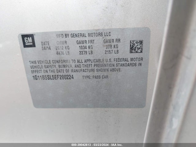 Chevrolet Malibu 1ls 2014 1G11B5SL5EF280224 Image 9