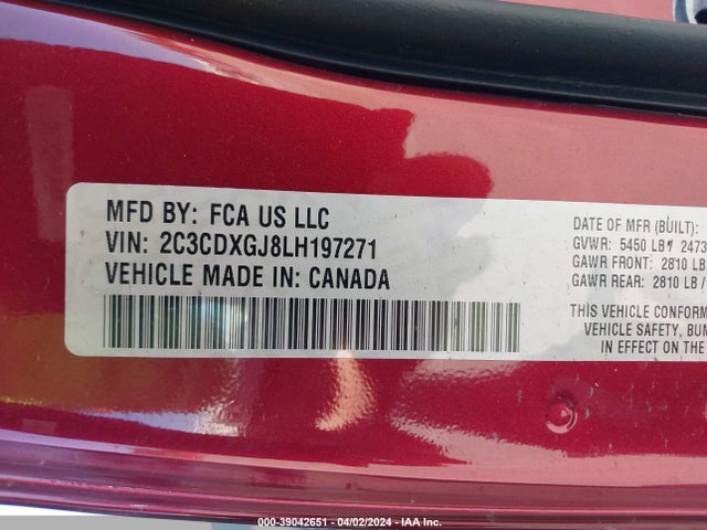 Dodge Charger Scat Pack Rwd 2020 2C3CDXGJ8LH197271 Image 9