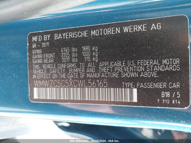 2012 MINI COOPER WMWZC5C5XCWL56165 Photo 8