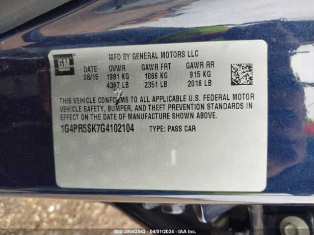 1G4PR5SK7G4102104 Buick Verano Convenience Group