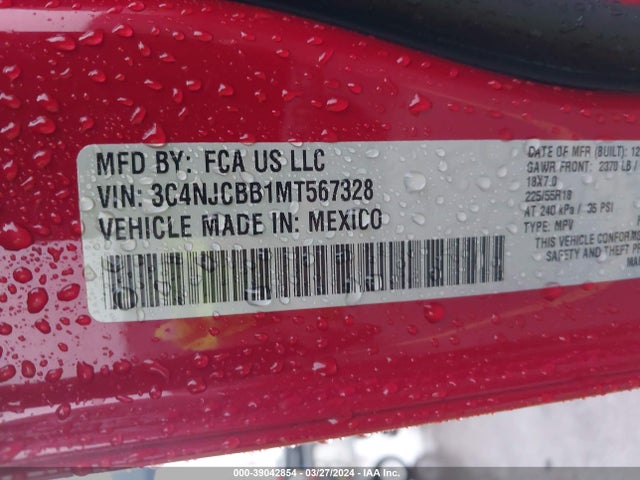 Jeep Compass Altitude Fwd 2021 3C4NJCBB1MT567328 Image 9