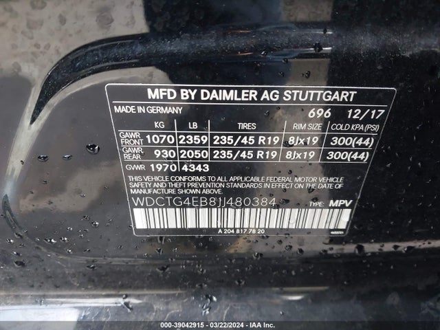 Mercedes-Benz GLA 250 2018 WDCTG4EB8JJ480384 Image 9