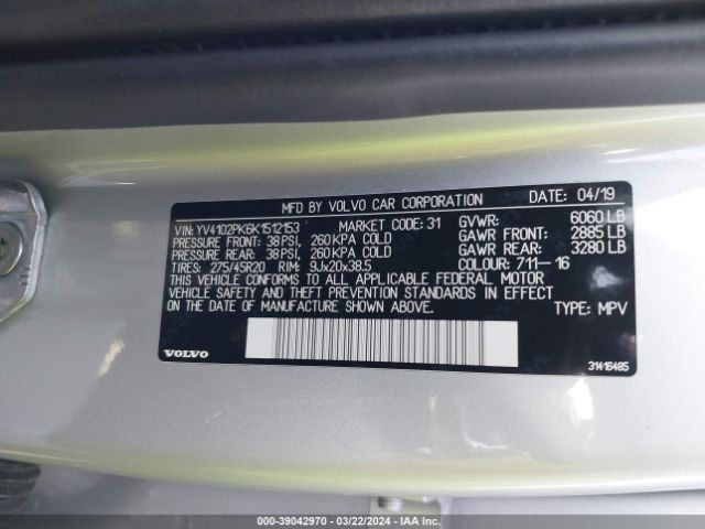 YV4102PK6K1512153 Volvo Xc90 T5 Momentum