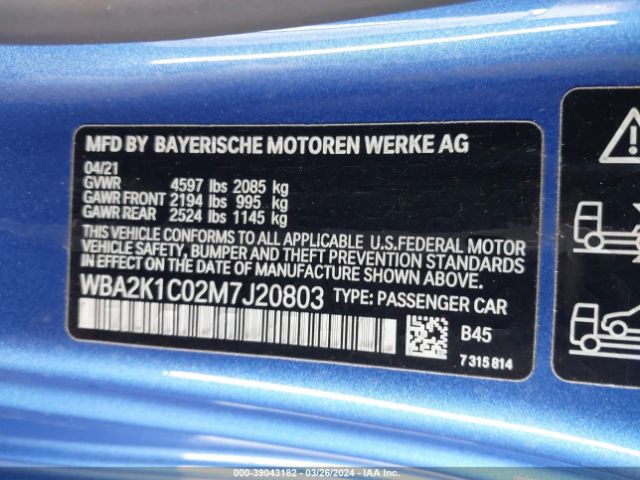WBA2K1C02M7J20803 BMW 230i Xdrive