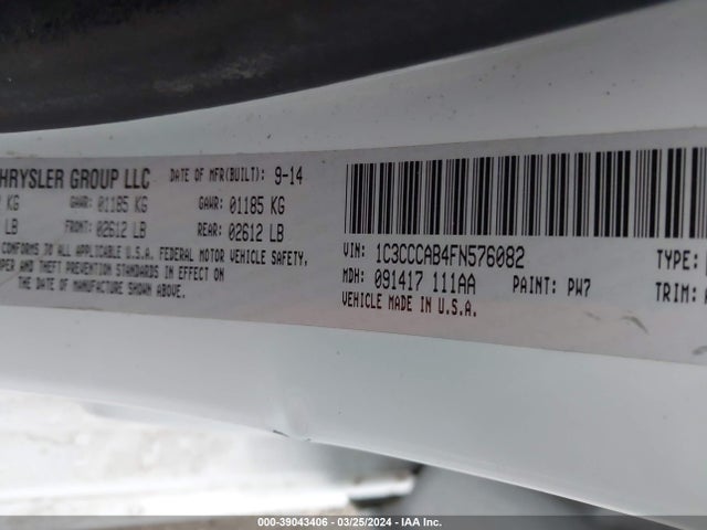 Chrysler 200 Limited 2015 1C3CCCAB4FN576082 Image 9