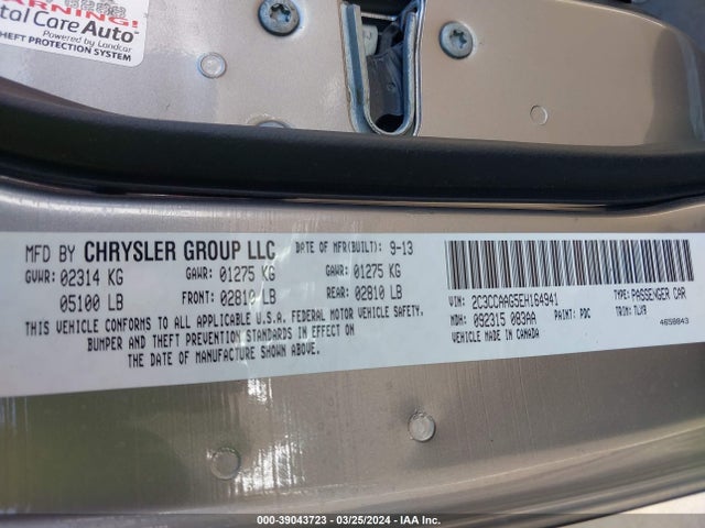Chrysler 300 2014 2C3CCAAG5EH164941 Image 9
