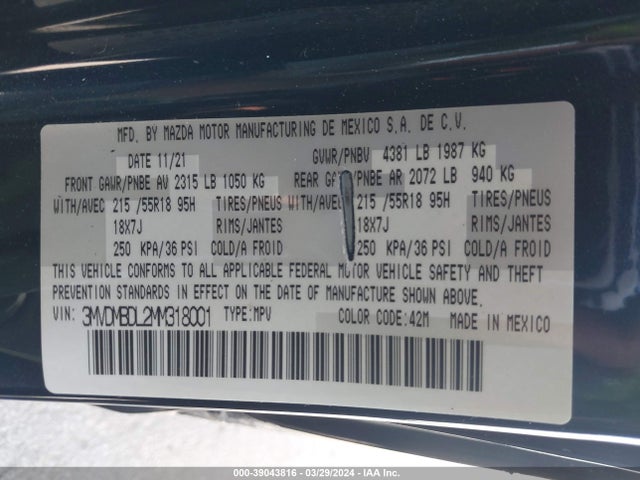 Mazda Cx-30 Premium 2021 3MVDMBDL2MM318001 Image 9