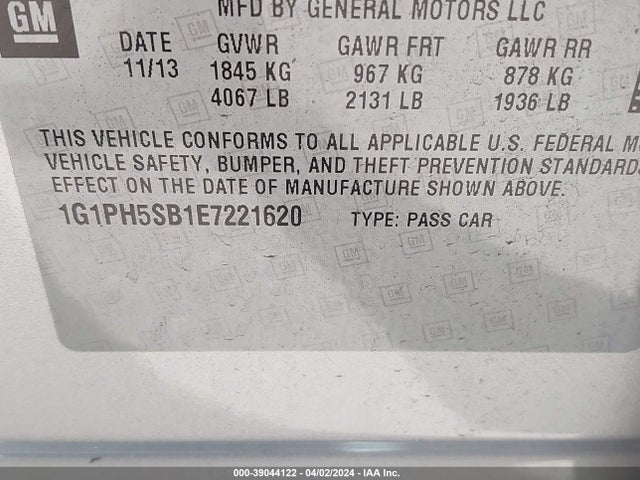 Chevrolet Cruze Eco Auto 2014 1G1PH5SB1E7221620 Image 9