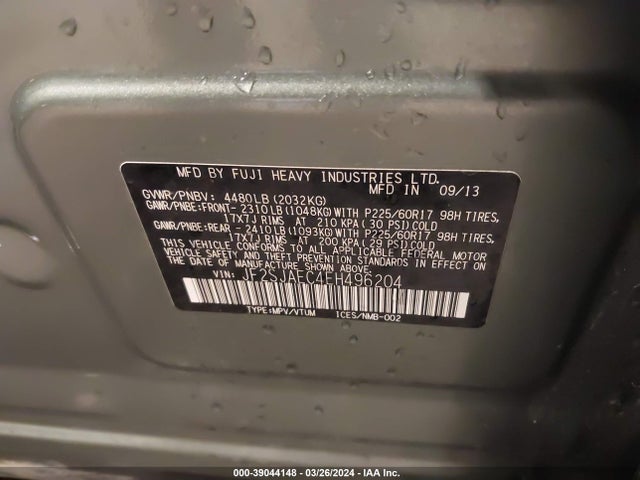 Subaru Forester 2.5i Premium 2014 JF2SJAEC4EH496204 Image 9