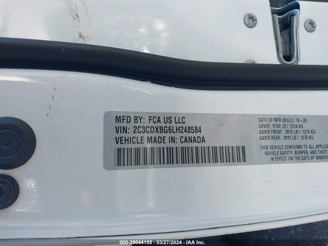 Dodge Charger Sxt Rwd 2020 2C3CDXBG6LH248584 Image 9