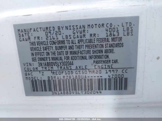 Nissan Sentra Sr Xtronic Cvt 2020 3N1AB8DV5LY302044 Image 9
