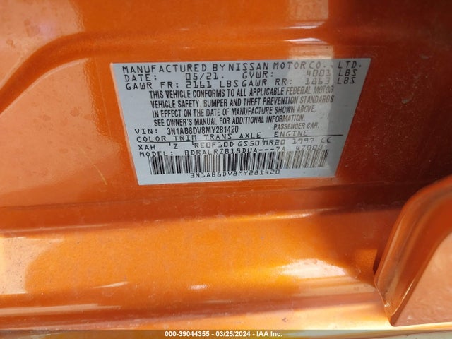 Nissan Sentra Sr Xtronic Cvt 2021 3N1AB8DV8MY281420 Image 9