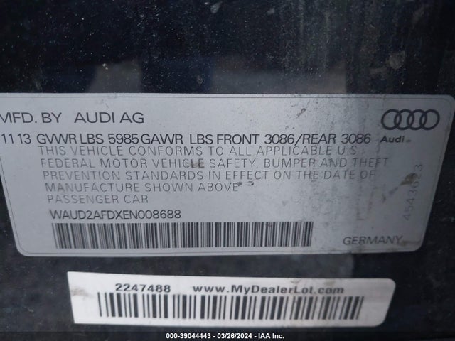 Audi S8 4.0t 2014 WAUD2AFDXEN008688 Image 9