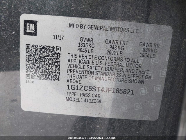 Chevrolet MALIBU LS 2018 1G1ZC5ST4JF165821 Image 9