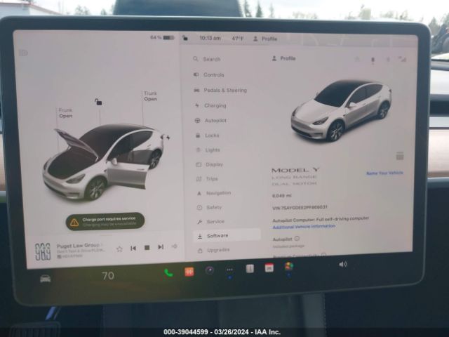 7SAYGDEE2PF869031 Tesla Model Y Awd/long Range Dual Motor All-wheel Drive