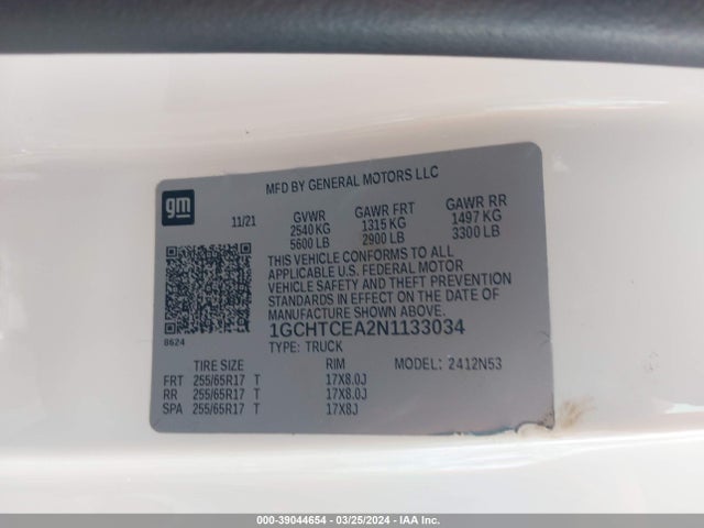 Chevrolet Colorado Lt 2022 1GCHTCEA2N1133034 Image 9