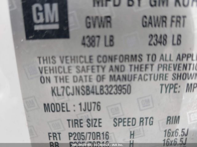 KL7CJNSB4LB323950 Chevrolet Trax Awd Ls