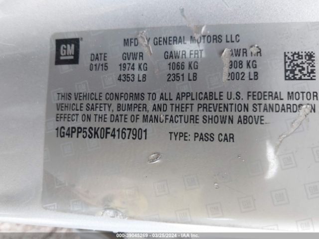1G4PP5SK0F4167901 Buick Verano