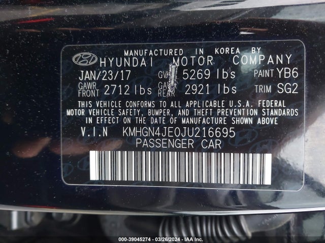 Genesis G80 3.8 2018 KMHGN4JE0JU216695 Image 9