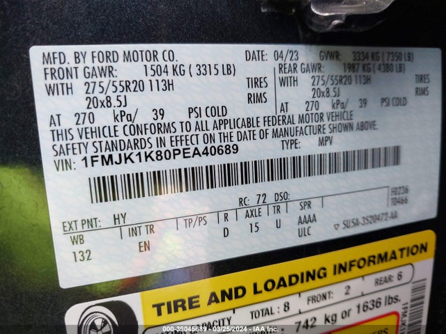 Ford Expedition Limited Max 2023 1FMJK1K80PEA40689 Image 9