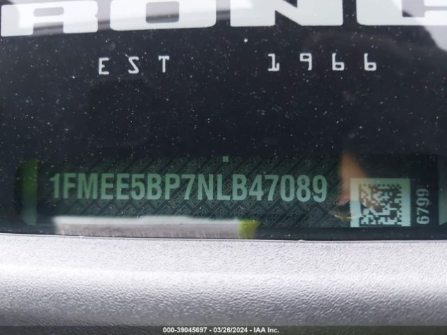 1FMEE5BP7NLB47089 Ford Bronco Outer Banks